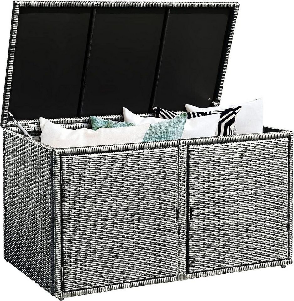 KOMFOTTEU Auflagenbox Kissenbox, 335L Polyrattan Aufbewahrungsbox von KOMFOTTEU