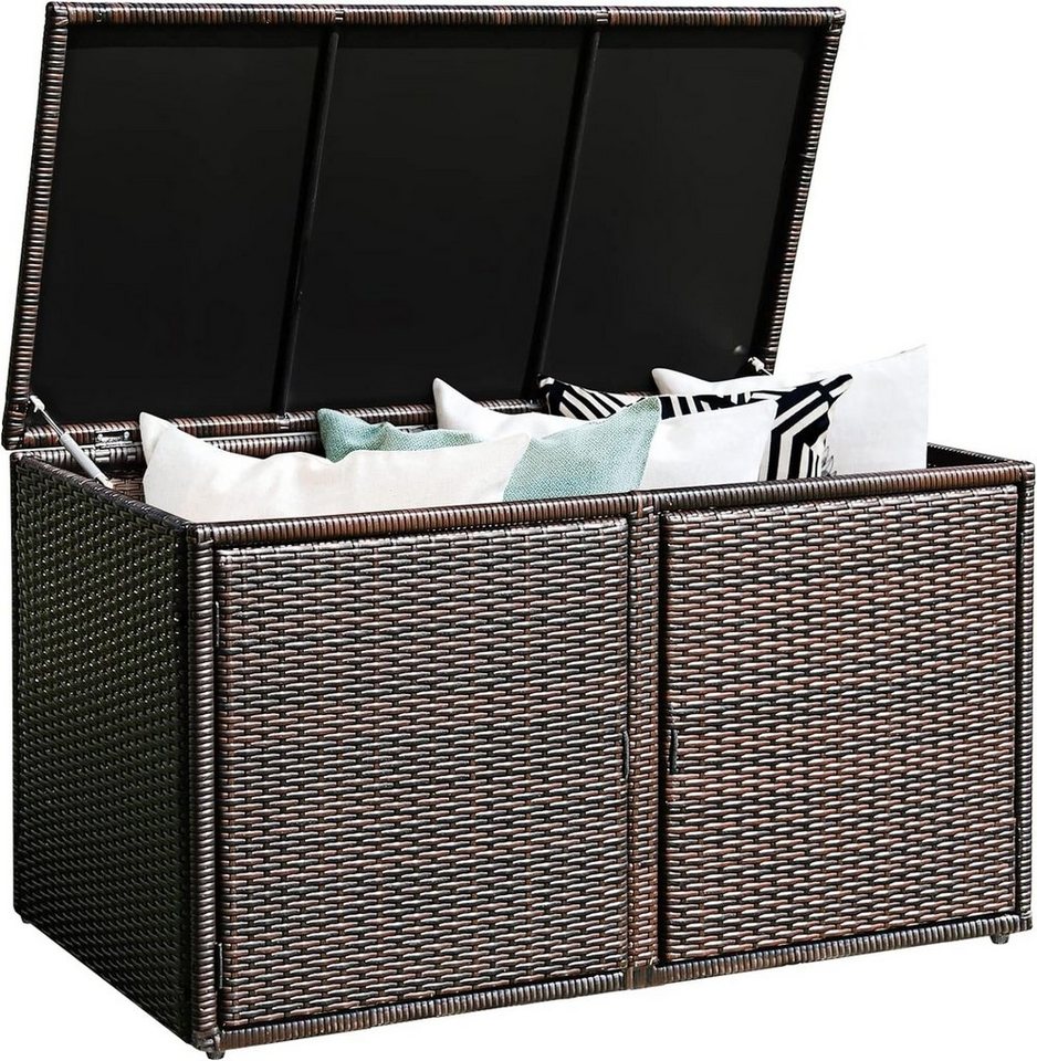 KOMFOTTEU Auflagenbox Kissenbox, 335L Polyrattan Aufbewahrungsbox von KOMFOTTEU