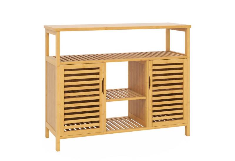 KOMFOTTEU Badkommode, Badezimmerschrank mit 2 Türen & offenen Regal, aus Bambus KOMFOTTEU Badkommode, Badezimmerschrank mit 2 Türen & offenen Regal, aus Bambus von KOMFOTTEU