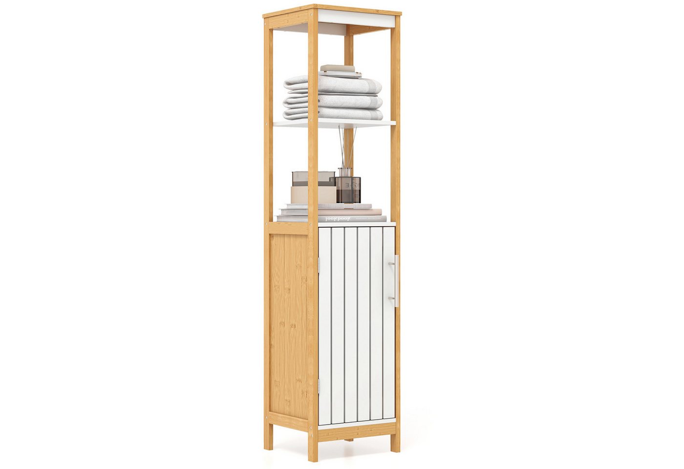 KOMFOTTEU Badkommode, Hochschrank mit verstellbarem Regal & Lamellentür KOMFOTTEU Badkommode, Hochschrank mit verstellbarem Regal & Lamellentür von KOMFOTTEU