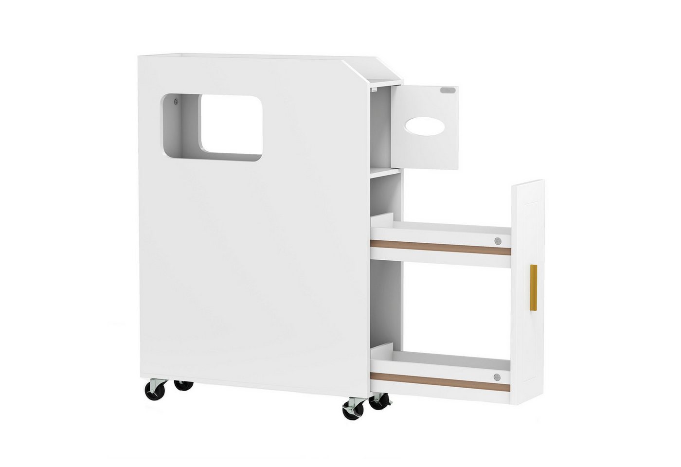 KOMFOTTEU Badkommode, Nischenschrank mit Rollen & Papier- & Bürstenhalter KOMFOTTEU Badkommode, Nischenschrank mit Rollen & Papier- & Bürstenhalter von KOMFOTTEU