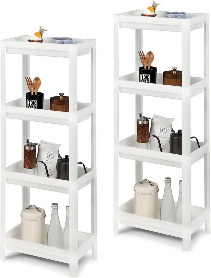 KOMFOTTEU Badregal Nischenregal, 2er Set, mit 4 Ebenen, 36 x 23 x 99,5 cm KOMFOTTEU Badregal Nischenregal, 2er Set, mit 4 Ebenen, 36 x 23 x 99,5 cm von KOMFOTTEU