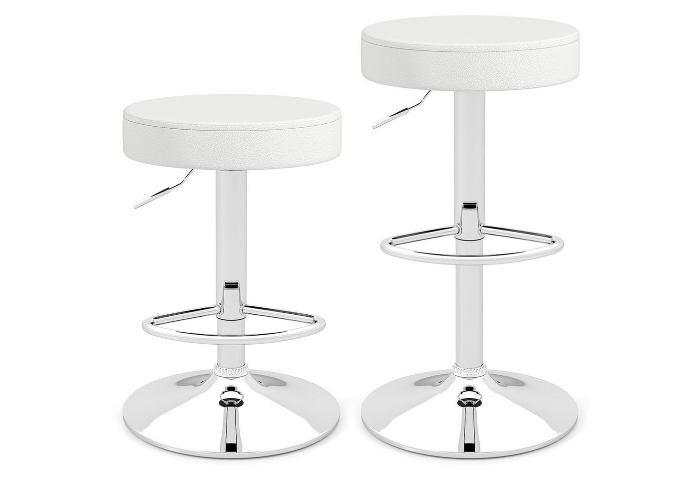 KOMFOTTEU Barhocker (2 St), 360° drehbare Barstühle mit Rückenlehne & Fußstützen von KOMFOTTEU