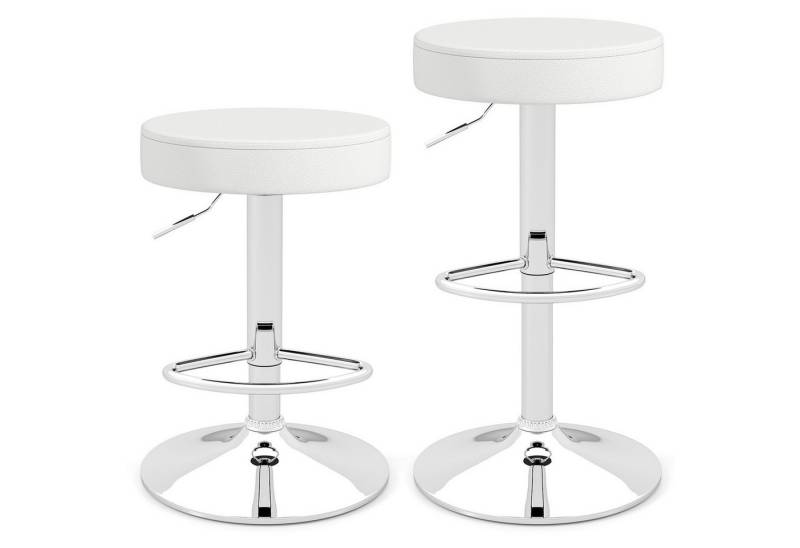 KOMFOTTEU Barhocker (2 St), 360° drehbare Barstühle mit Rückenlehne & Fußstützen von KOMFOTTEU