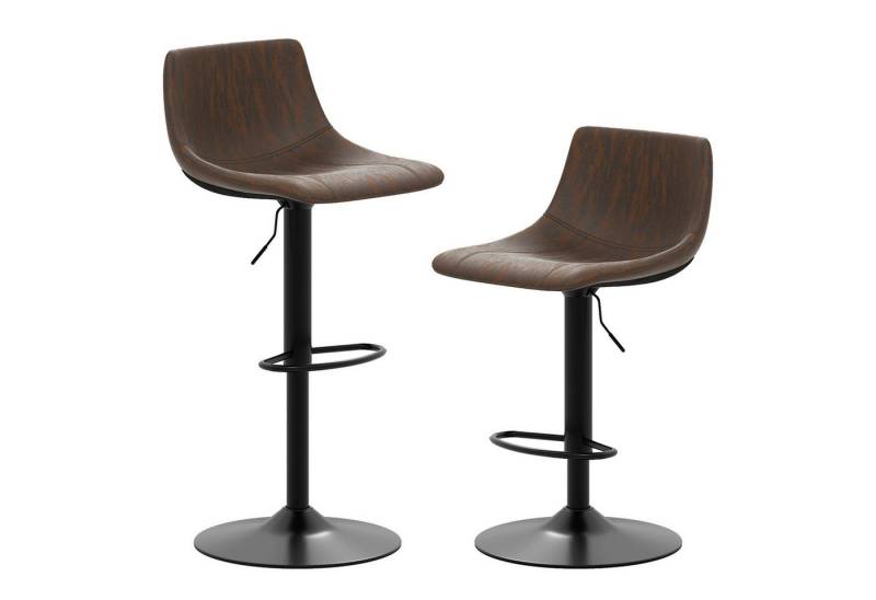 KOMFOTTEU Barhocker (2er Set), 360° drehbare Küchenstühle mit Rückenlehne & Fußstütze von KOMFOTTEU