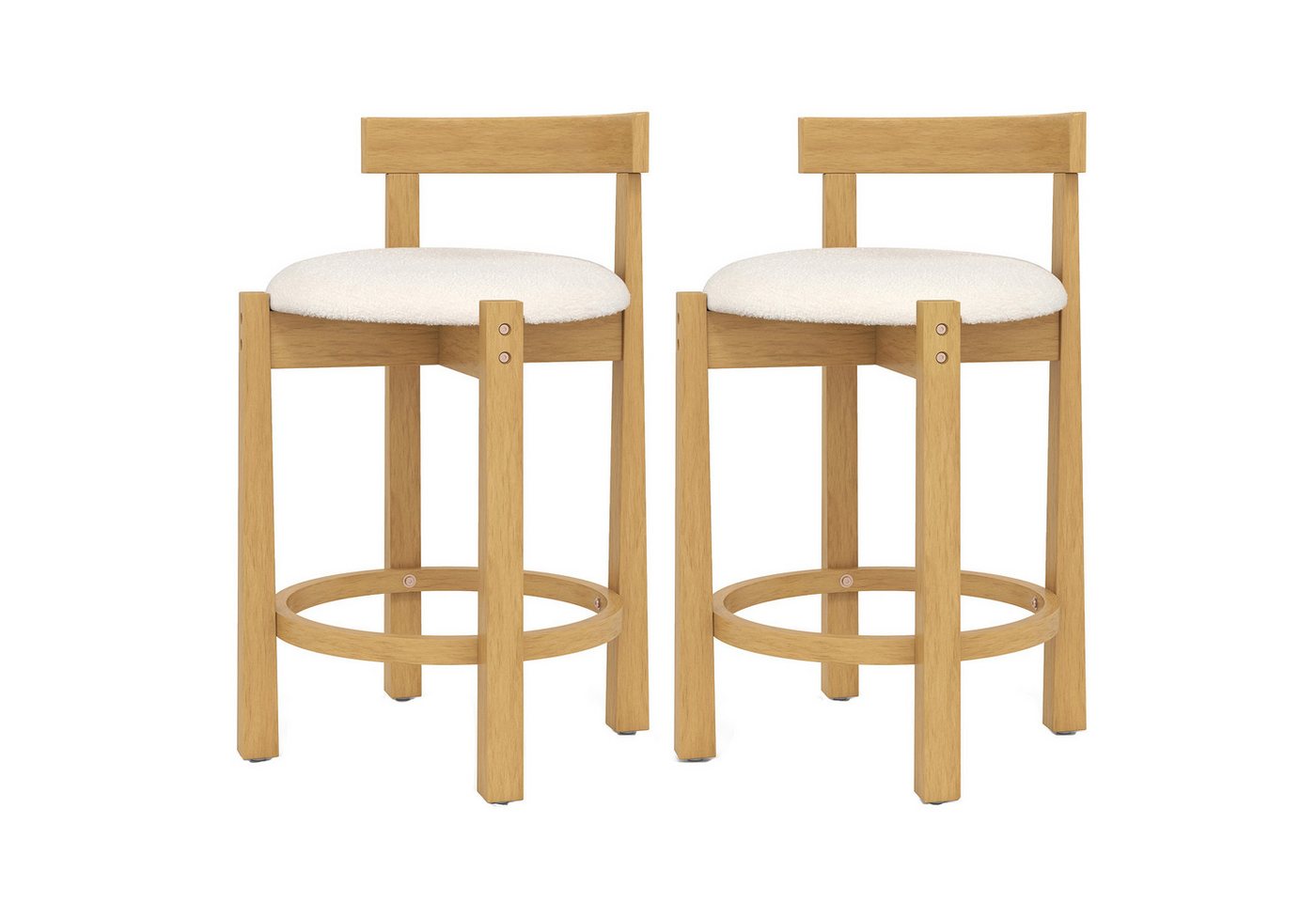 KOMFOTTEU Barhocker (2er Set), Barstuhl mit Fußstütze, bis 150kg Belastbar von KOMFOTTEU