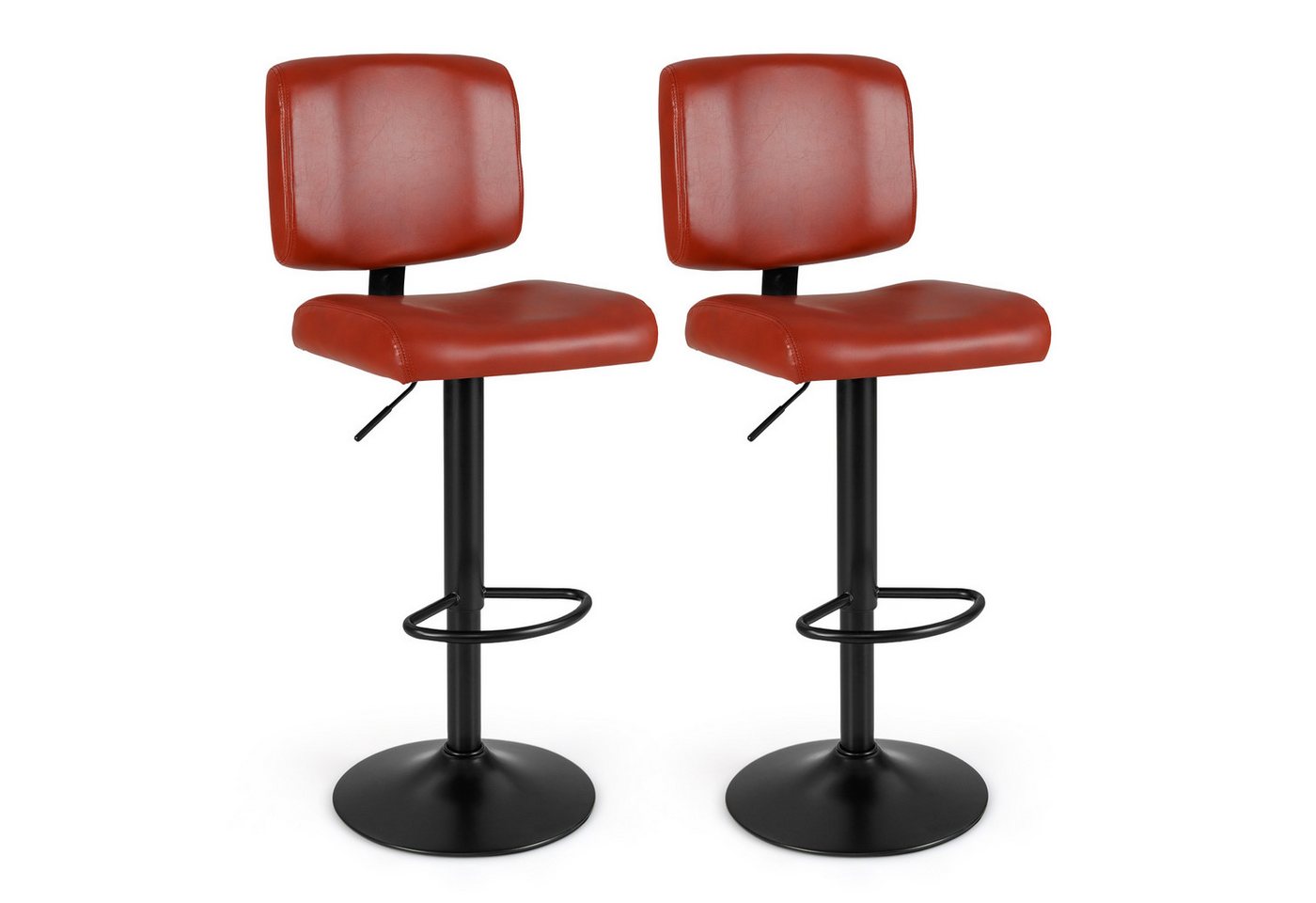 KOMFOTTEU Barhocker (2er Set), Barstuhl mit Rückenlehne & Gepolsterter Sitz von KOMFOTTEU