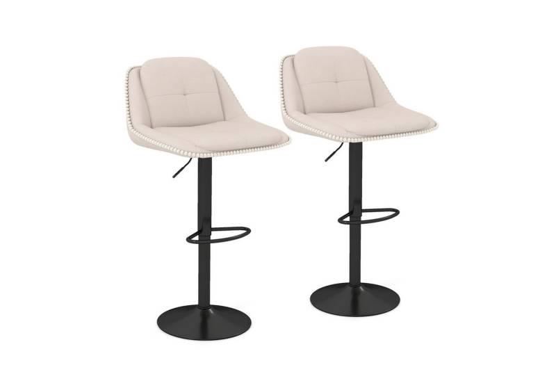 KOMFOTTEU Barhocker (2er Set), Barstuhl mit Rückenlehne & Gepolsterter Sitz von KOMFOTTEU