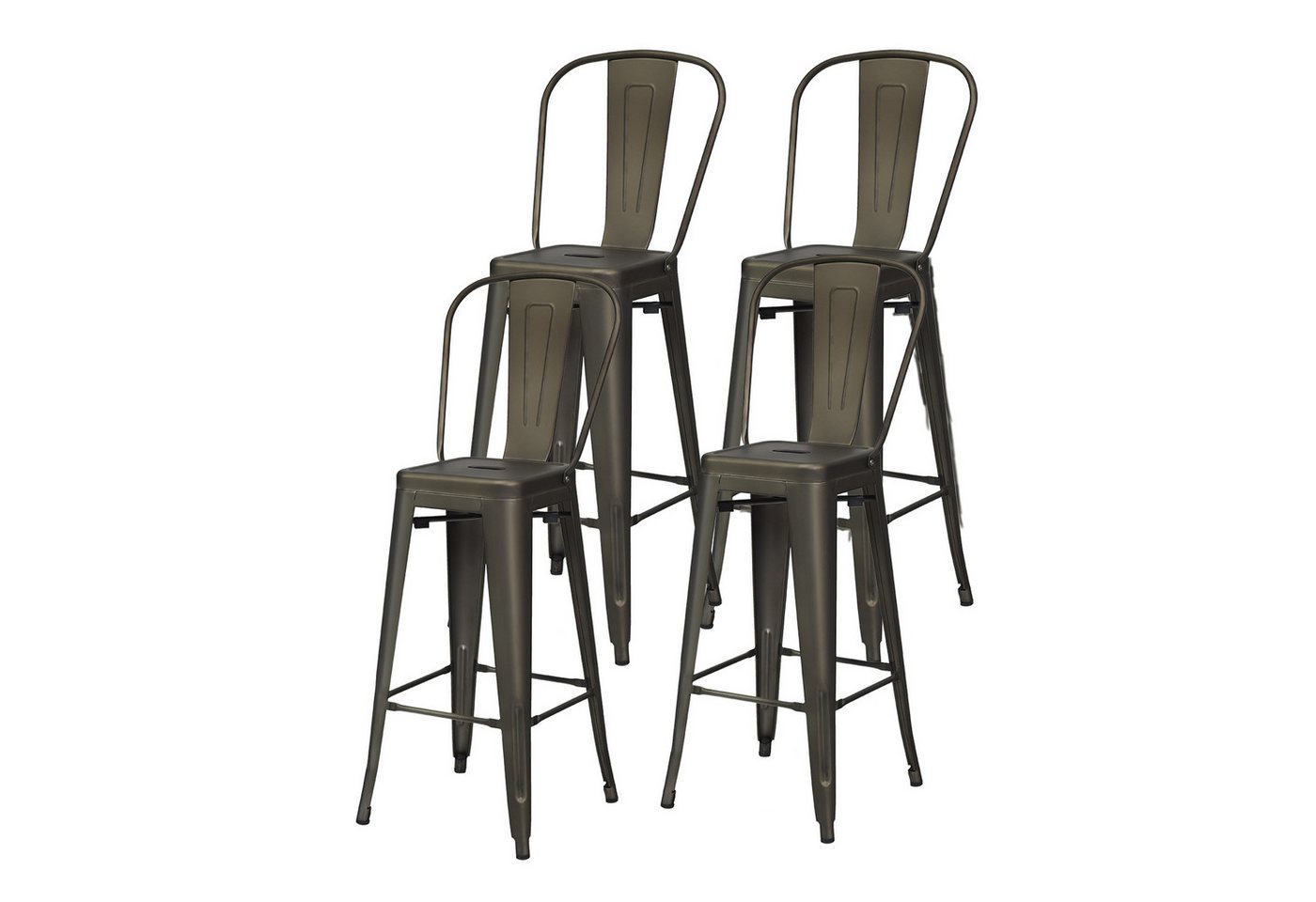 KOMFOTTEU Barhocker (4er Set), mit Fußpolstern, bis 150 kg Belastbar von KOMFOTTEU