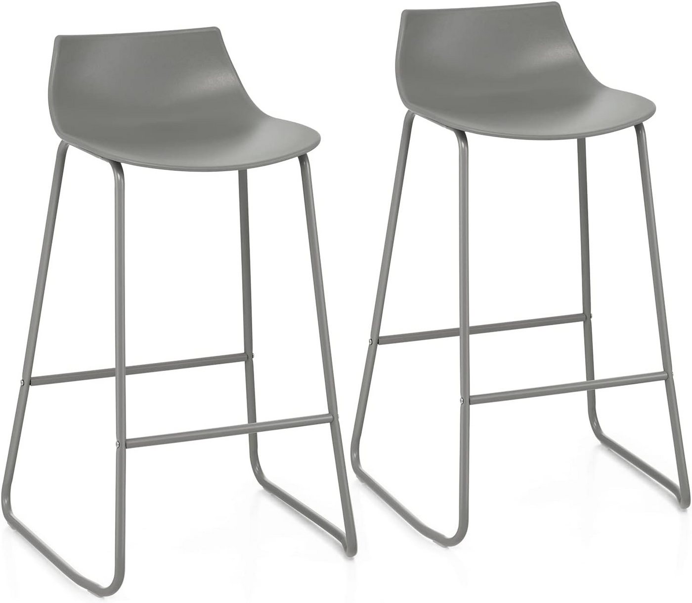 KOMFOTTEU Barhocker Barstuhl (2er Set), mit Metallrahmen, 50 x 49 x 84 cm, grau von KOMFOTTEU