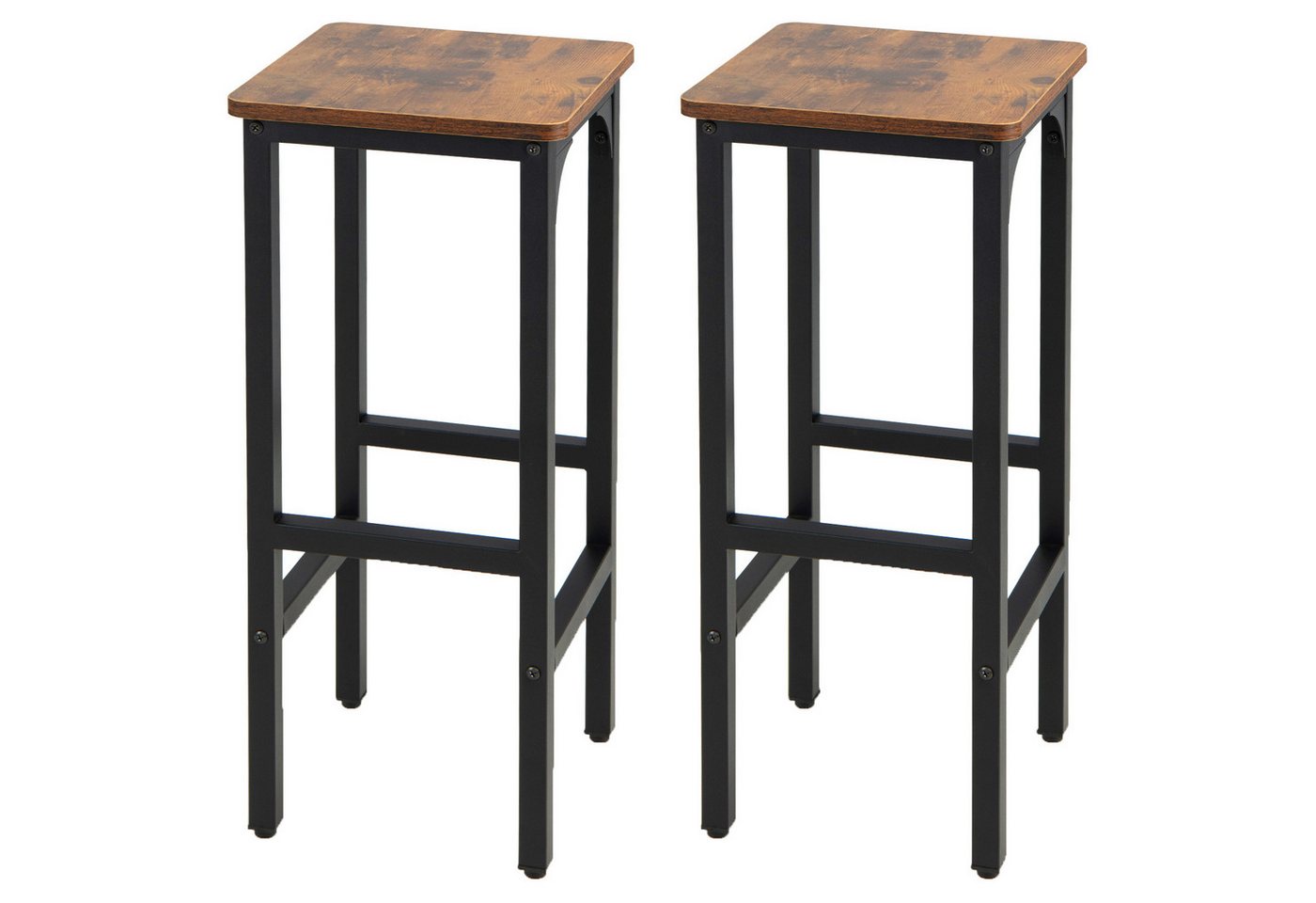 KOMFOTTEU Barhocker Bistrohocker (2er Set), mit Metallrahmen, 30 x 30 x 71,5 cm von KOMFOTTEU