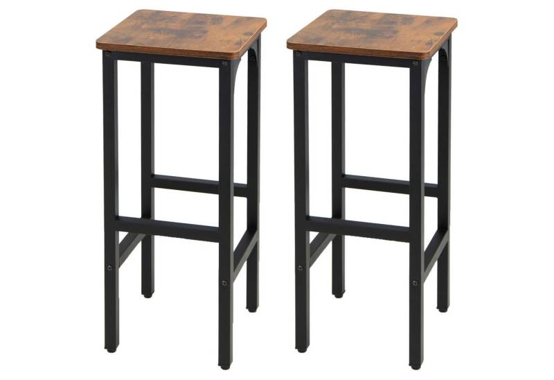 KOMFOTTEU Barhocker Bistrohocker (2er Set), mit Metallrahmen, 30 x 30 x 71,5 cm von KOMFOTTEU