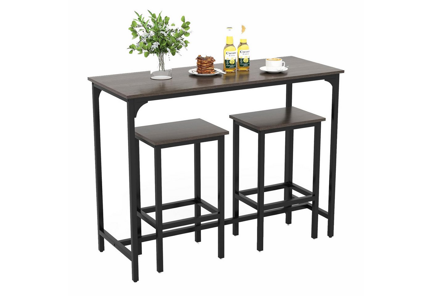 KOMFOTTEU Bartisch (3-St), mit 2 Stühlen, Essgruppe für Küche von KOMFOTTEU