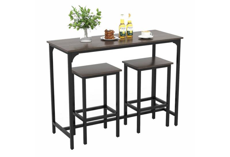 KOMFOTTEU Bartisch (3-St), mit 2 Stühlen, Essgruppe für Küche von KOMFOTTEU