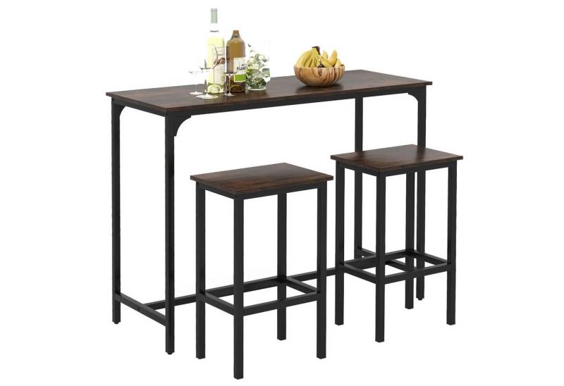 KOMFOTTEU Bartisch (3-St), mit 2 Stühlen, Essgruppe für Küche von KOMFOTTEU