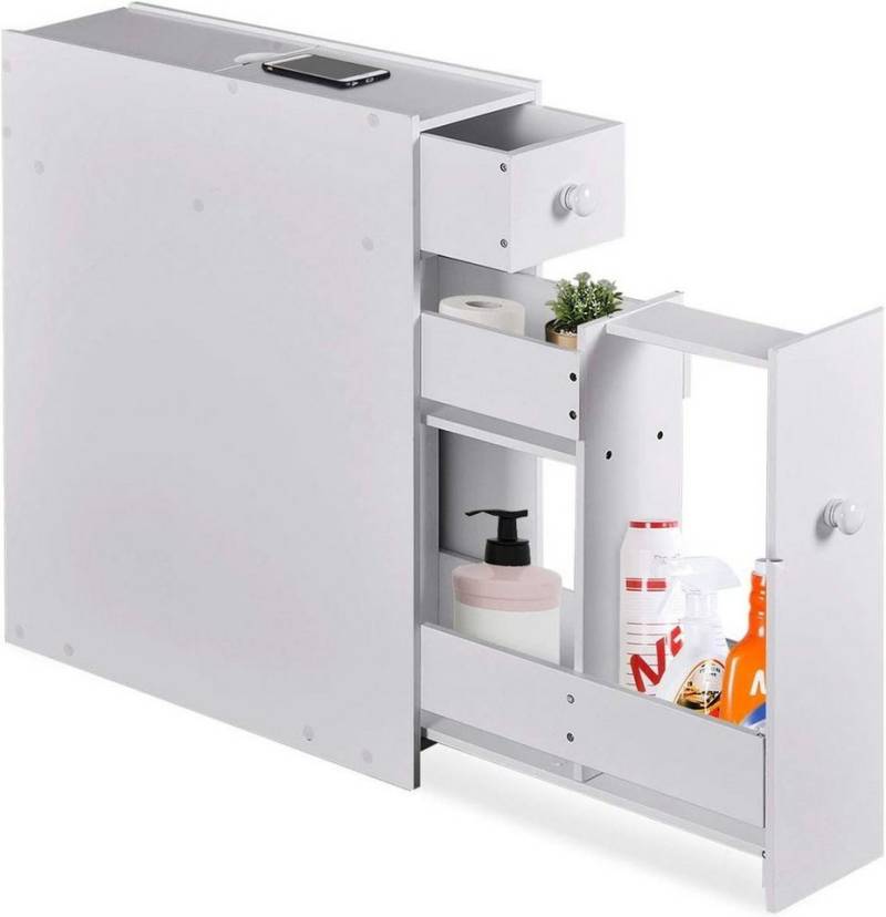 KOMFOTTEU Beistellschrank Badschrank 58 x 48,5 x 16 cm von KOMFOTTEU