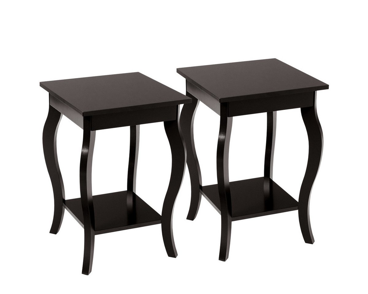 KOMFOTTEU Beistelltisch Couchtisch (2-St), mit 2 Ebenen, 40x40x60 cm von KOMFOTTEU