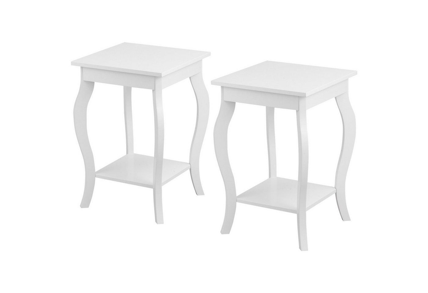 KOMFOTTEU Beistelltisch Couchtisch (2-St), mit 2 Ebenen, 40x40x60 cm von KOMFOTTEU