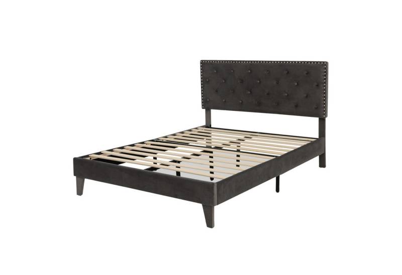 KOMFOTTEU Bettgestell, Doppelbett mit gepolstertem Kopfteil, bis 450 kg von KOMFOTTEU
