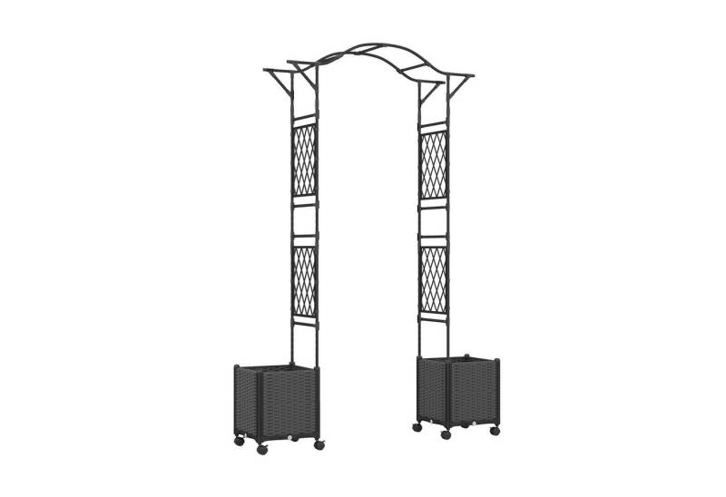 KOMFOTTEU Blumenkasten, Gartenbogen-Spalier mit 2 Pflanzgefäßen, Rollen von KOMFOTTEU