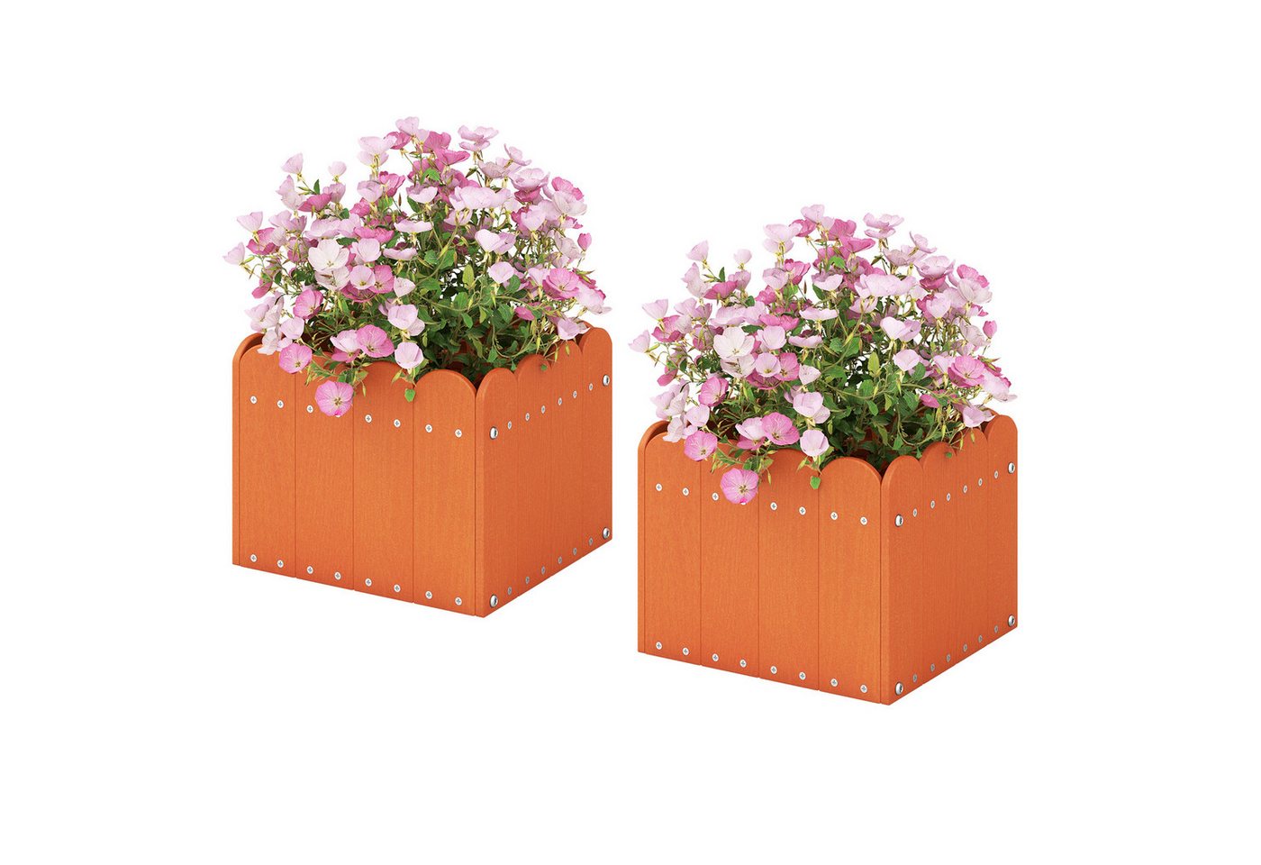 KOMFOTTEU Blumenkasten (2er Set), Pflanzkübel aus HDPE wetterfest für Gemüse, Blumen, Kräuter von KOMFOTTEU