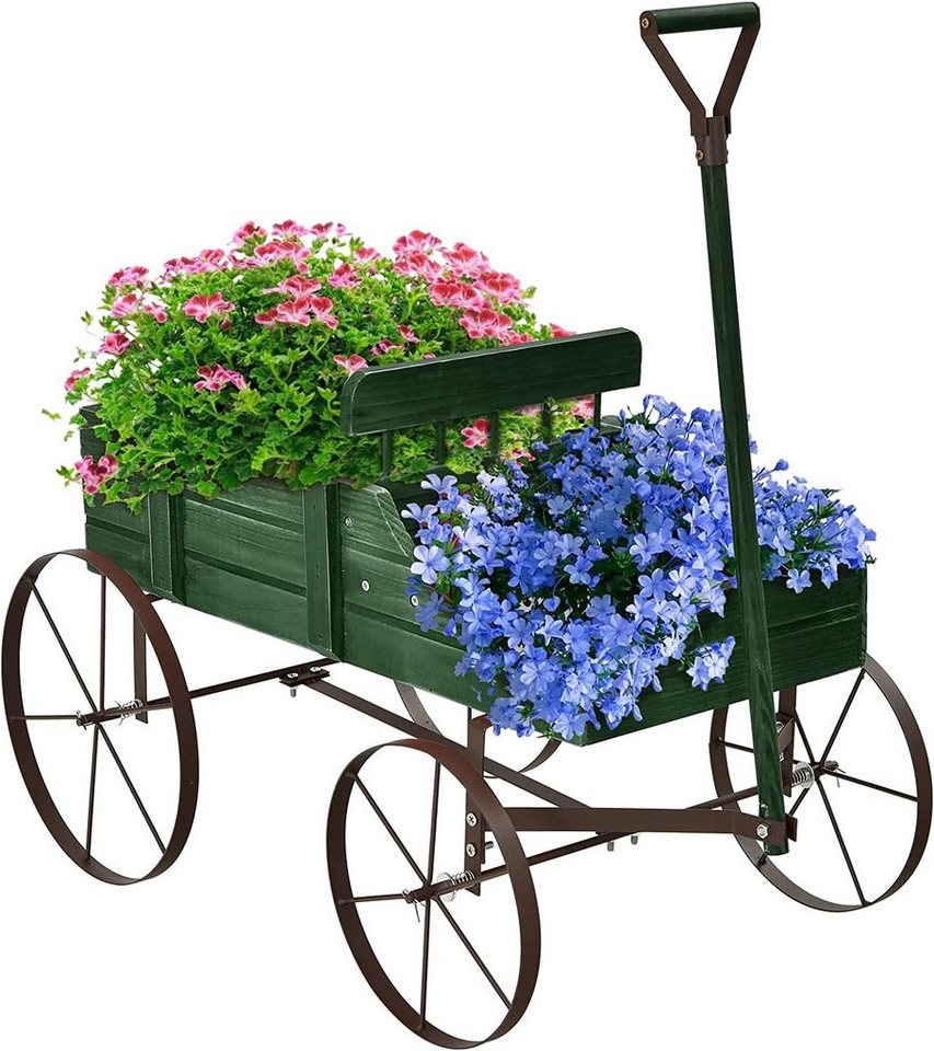 KOMFOTTEU Blumenständer Blumenwagen, 2 separate Blumenregale,Tragkraft 15kg von KOMFOTTEU