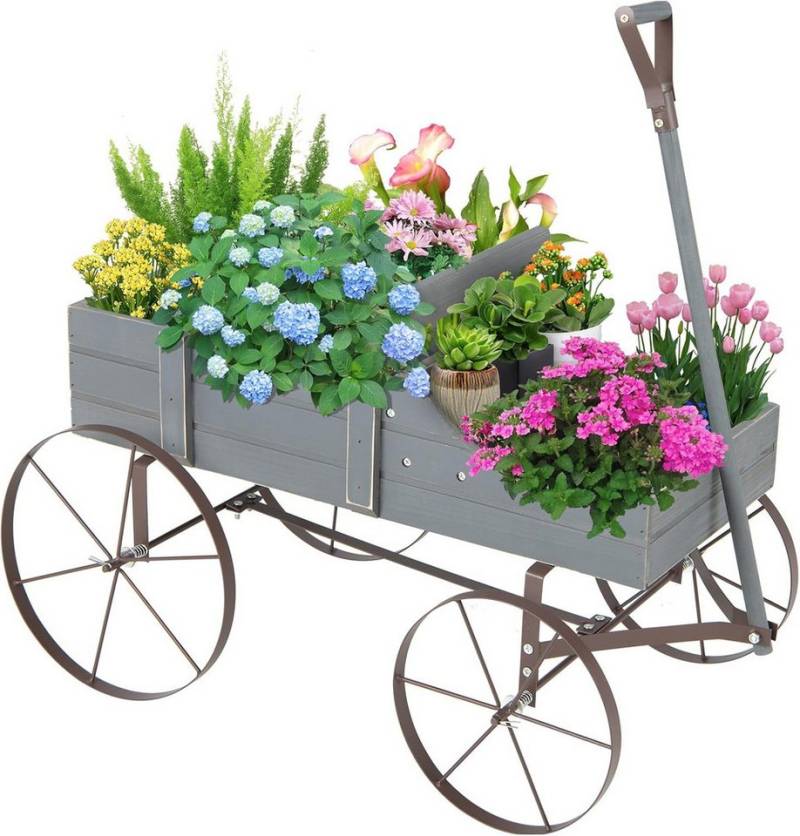 KOMFOTTEU Blumenständer Blumenwagen, 2 separate Blumenregale,Tragkraft 15kg KOMFOTTEU Blumenständer Blumenwagen, 2 separate Blumenregale,Tragkraft 15kg von KOMFOTTEU