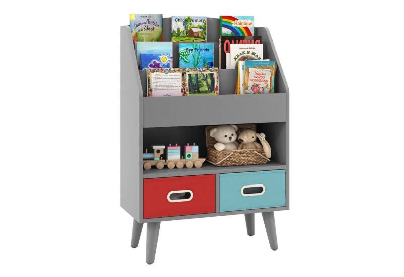 KOMFOTTEU Bücherregal, Kinderregal mit 3-stöckigen Regalen, offenem Fach von KOMFOTTEU