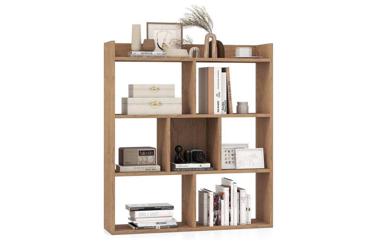 KOMFOTTEU Bücherregal, Würfelregal mit 7 Fächern & Ablagen von KOMFOTTEU