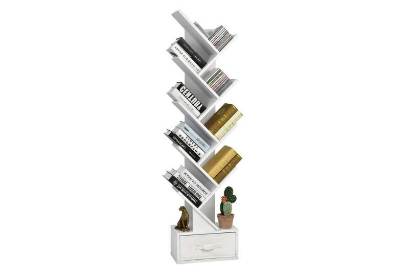 KOMFOTTEU Bücherregal Bücherschrank, mit 10 Ablagen, 38 x 20 x 149,5 cm von KOMFOTTEU