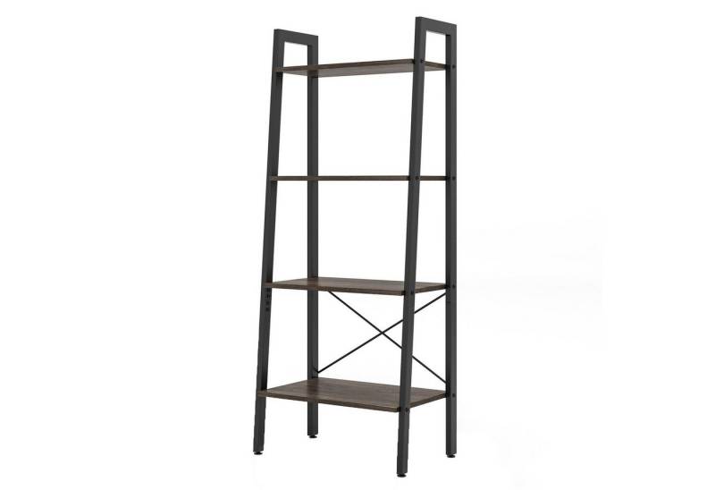 KOMFOTTEU Bücherregal Leiterregal, mit 4 Ebenen, 56 x 34 x 138 cm von KOMFOTTEU