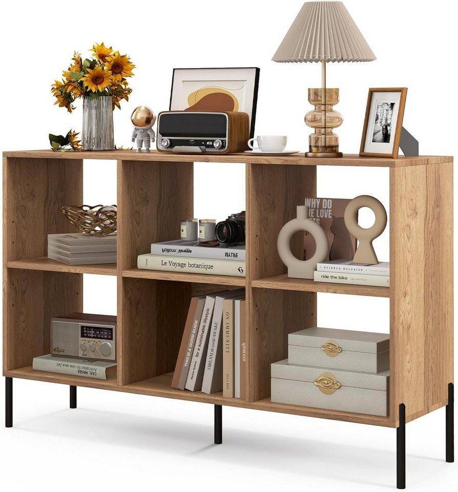 KOMFOTTEU Bücherregal Würfelregal, mit 6 Fächern, 120 x 35 x 79,5 cm KOMFOTTEU Bücherregal Würfelregal, mit 6 Fächern, 120 x 35 x 79,5 cm von KOMFOTTEU