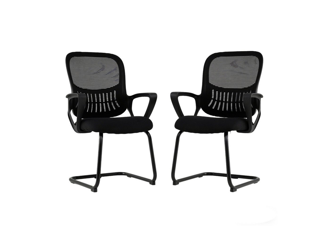 KOMFOTTEU Bürostuhl (2er-Set), Schwingstühle mit gepolstertem Sitz & Metallrahmen von KOMFOTTEU