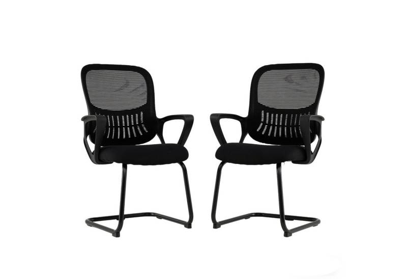 KOMFOTTEU Bürostuhl (2er-Set), Schwingstühle mit gepolstertem Sitz & Metallrahmen von KOMFOTTEU