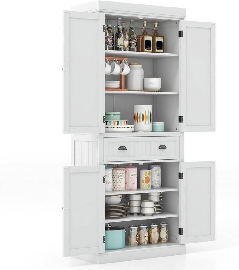 KOMFOTTEU Buffet Küchenschrank mit 4 Türen,76 x 40 x 183cm von KOMFOTTEU