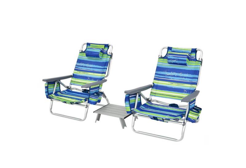 KOMFOTTEU Campingstuhl Strandstuhl (Set, 2 St), mit Rückenlehne 5 stufig verstellbar von KOMFOTTEU