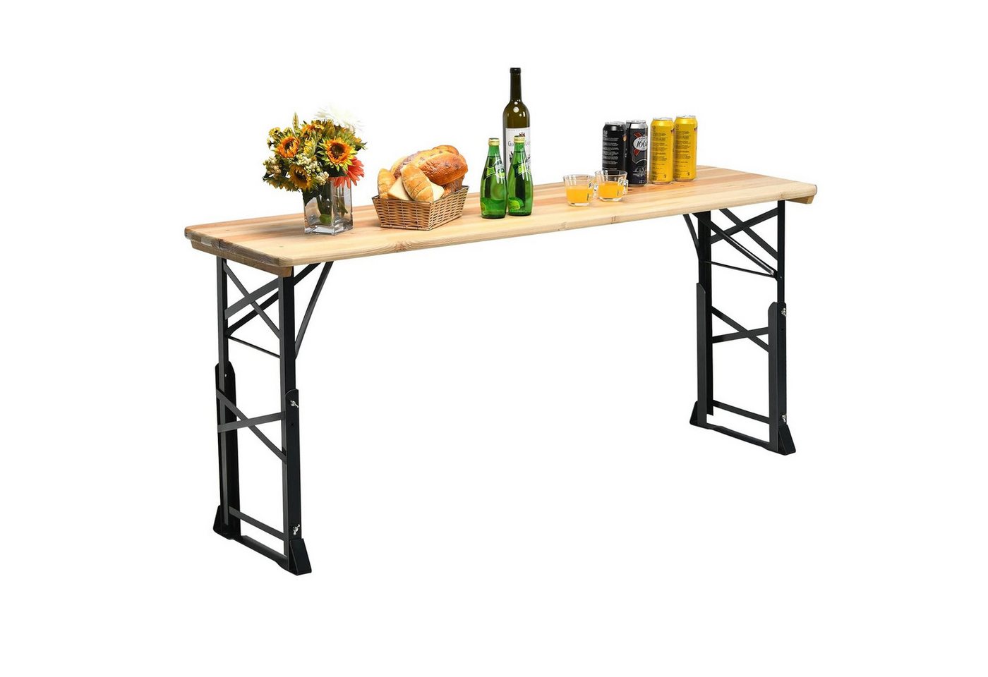 KOMFOTTEU Campingtisch, Bierzelttisch Pickniktisch Klapptisch mit Schirmloch von KOMFOTTEU