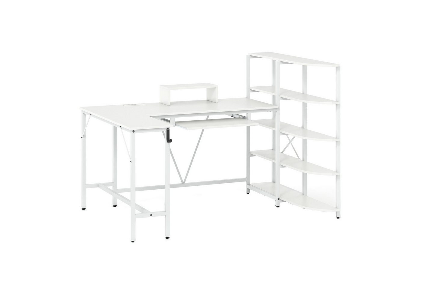 KOMFOTTEU Computertisch, Eckschreibtisch mit Ladestation, Monitorständer & Tastaturablage KOMFOTTEU Computertisch, Eckschreibtisch mit Ladestation, Monitorständer & Tastaturablage von KOMFOTTEU