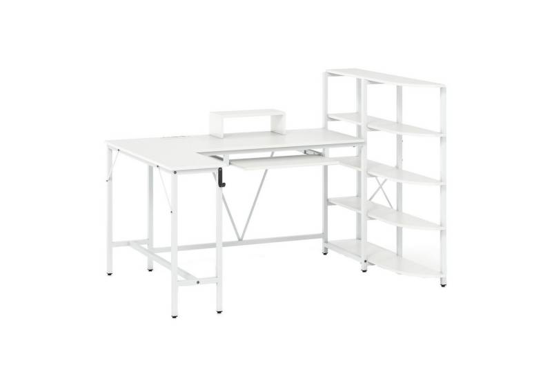 KOMFOTTEU Computertisch, Eckschreibtisch mit Ladestation, Monitorständer & Tastaturablage KOMFOTTEU Computertisch, Eckschreibtisch mit Ladestation, Monitorständer & Tastaturablage von KOMFOTTEU