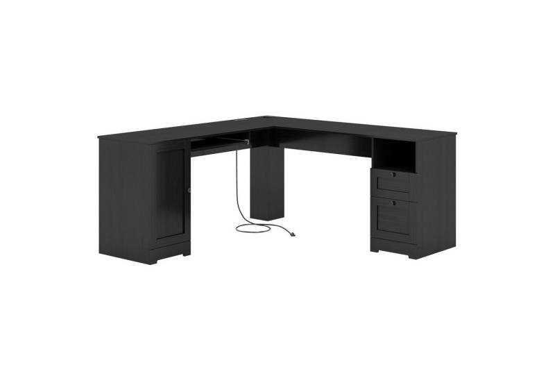 KOMFOTTEU Computertisch, PC-Tisch Eckschreibtisch mit integrierter Ladestation von KOMFOTTEU