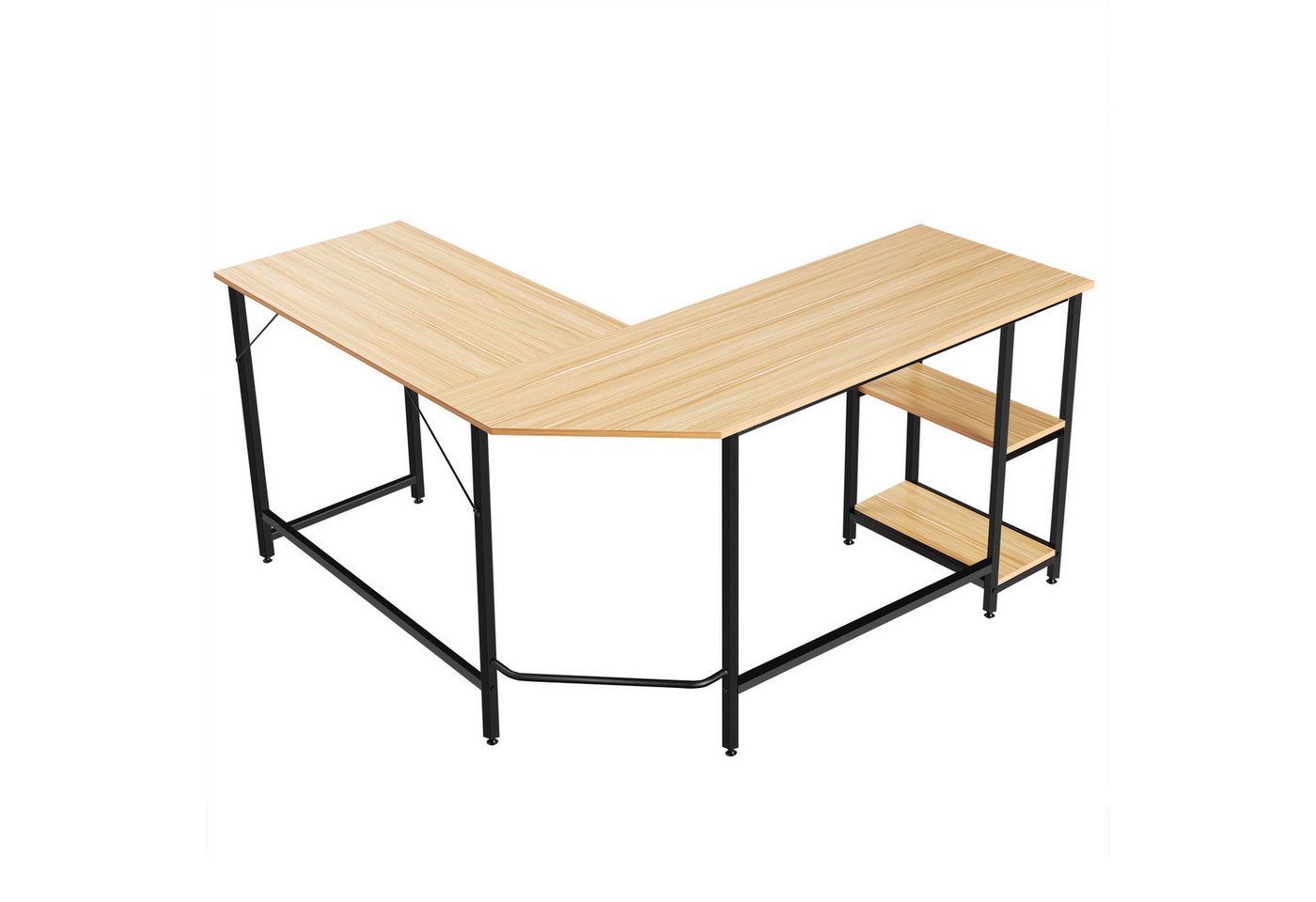 KOMFOTTEU Computertisch, Schreibtisch in L-Form, mit 2 Ablagen KOMFOTTEU Computertisch, Schreibtisch in L-Form, mit 2 Ablagen von KOMFOTTEU