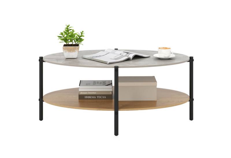 KOMFOTTEU Couchtisch, Kaffeetisch Sofatisch mit Steinplatte, 105 x 65 x 43 cm von KOMFOTTEU