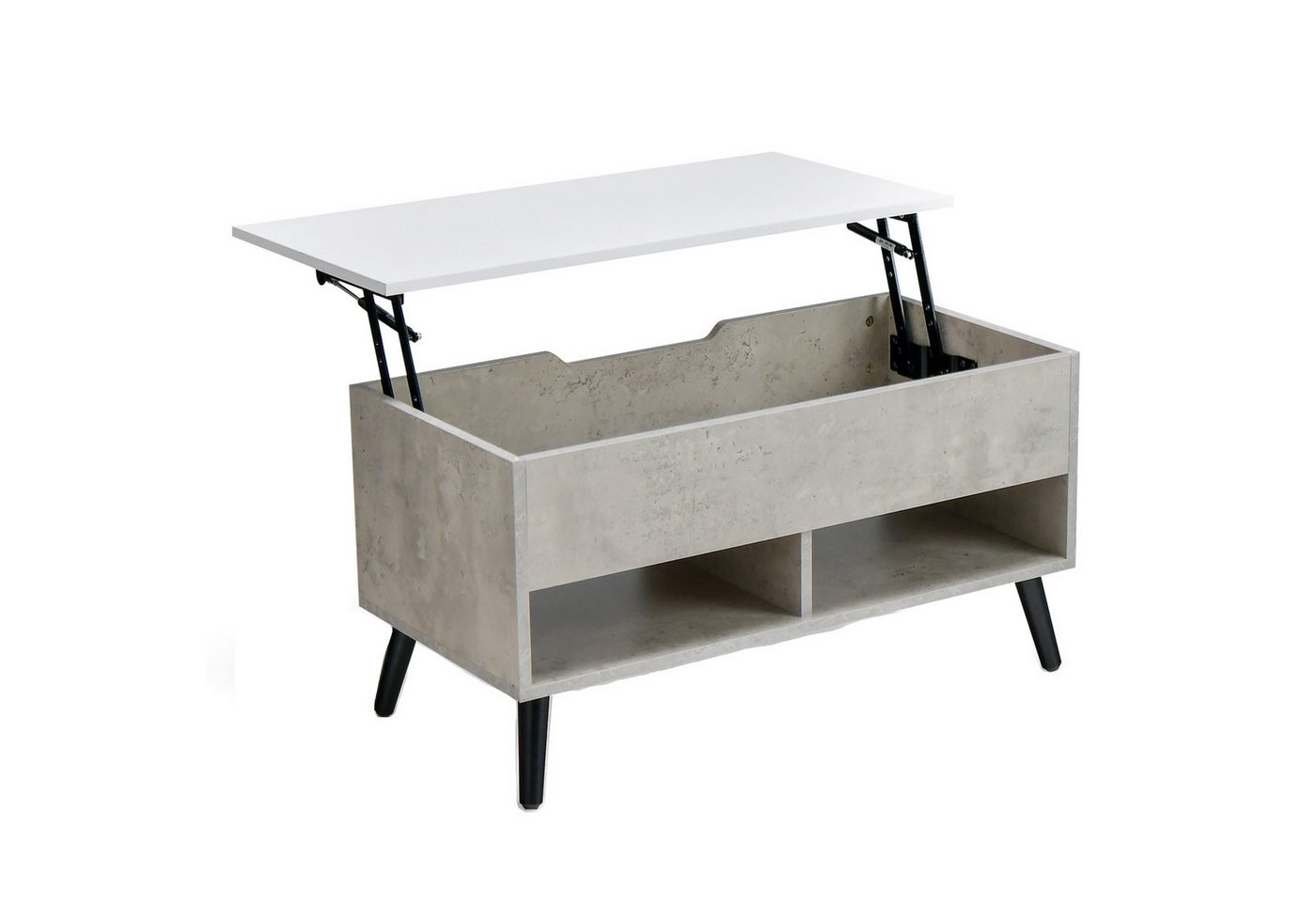 KOMFOTTEU Couchtisch, Kaffeetisch mit anhebbarer Tischplatte, 80 x 40 x 46-60 cm von KOMFOTTEU