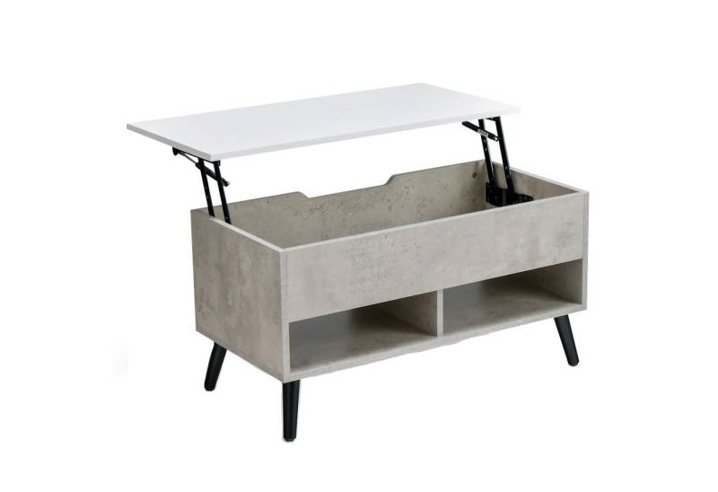 KOMFOTTEU Couchtisch, Kaffeetisch mit anhebbarer Tischplatte, 80 x 40 x 46-60 cm von KOMFOTTEU