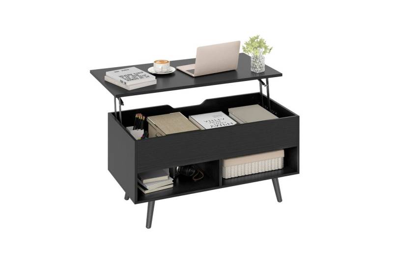 KOMFOTTEU Couchtisch, Kaffeetisch mit anhebbarer Tischplatte, 80 x 40 x 46-60 cm von KOMFOTTEU