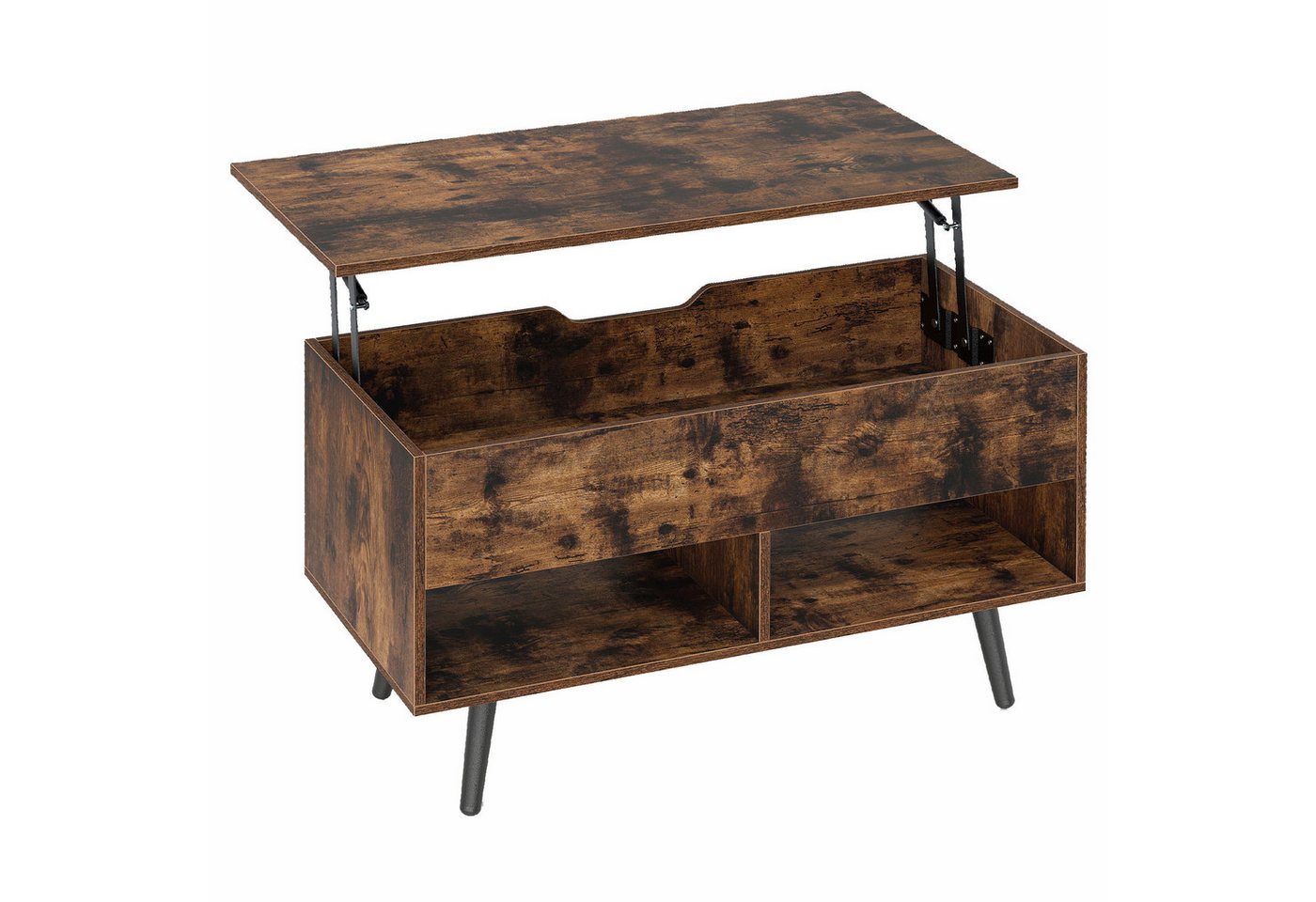 KOMFOTTEU Couchtisch, Kaffeetisch mit anhebbarer Tischplatte, 80 x 40 x 46-60 cm von KOMFOTTEU