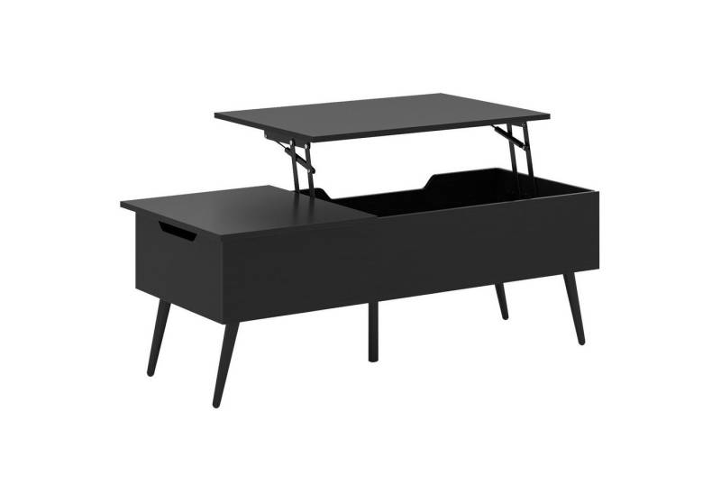 KOMFOTTEU Couchtisch, ausziehbarer Kaffeetisch mit versteckter Stauraum & Metallrahmen von KOMFOTTEU