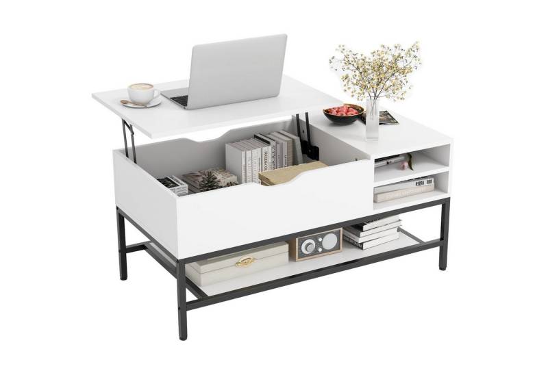 KOMFOTTEU Couchtisch, mit anhebbarer Tischplatte, 100 x 49,5 x 47,5 cm von KOMFOTTEU