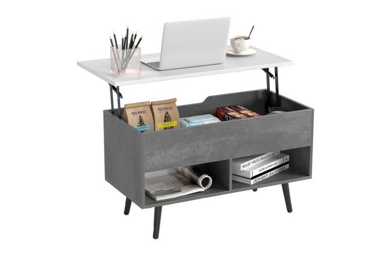 KOMFOTTEU Couchtisch Kaffeetisch, mit Stauraum&offenen Fächern von KOMFOTTEU