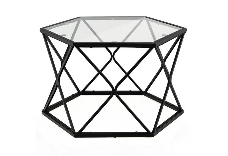 KOMFOTTEU Couchtisch Wohnzimmertisch, mit Metallrahmen, bis zu 15 kg von KOMFOTTEU